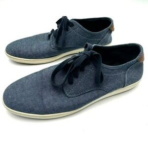 STEVE MADDEN Shoes Men's 11.5 Fenta Sneakers Blue Gray Fabric Almond Toe Lace Up